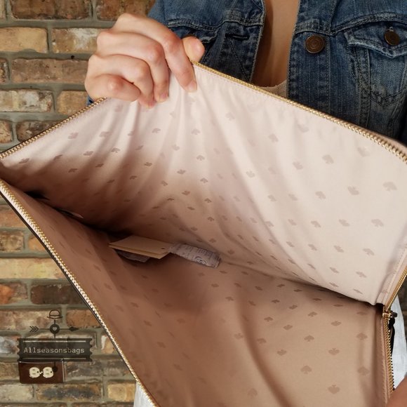 AUTHENTIC MINNIE Mouse Universal Laptop Sleeve Kate Spade BEIGE black - Picture 6 of 7